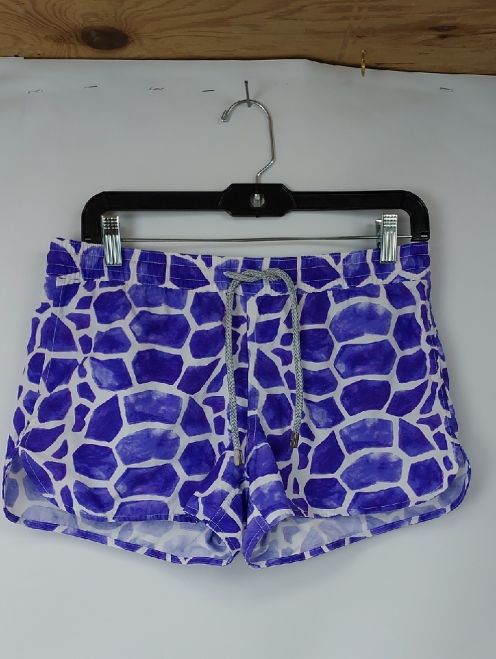 Vilebrequin Purple Mosaic Print Drawstring Athletic Shorts, Size S